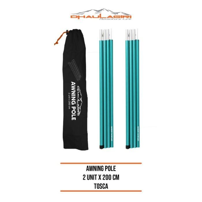 Tiang Flysheet 2x200 cm Awning Pole Kuat Aluminium Original Dhaulagiri - Toska