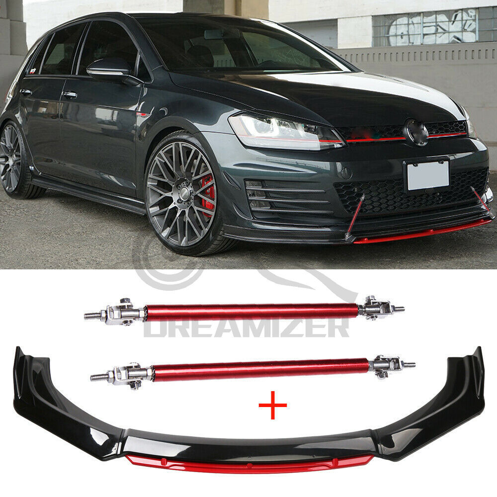 For VW Golf MK7.5 MK7 MK6 MK5 GTI GTD 2017-2021 Car Front Bumper Lip Splitter Canard Splitter ffuser