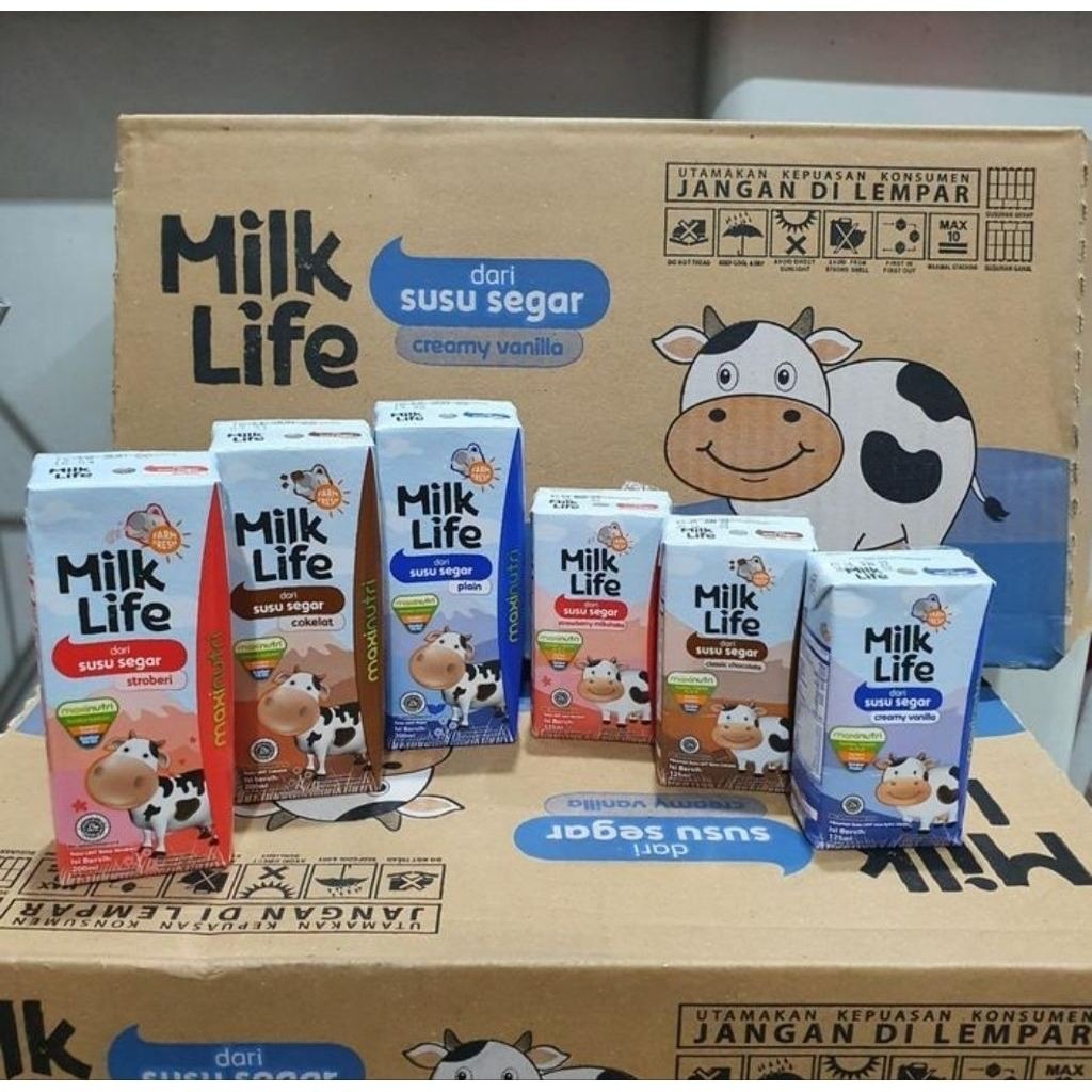 Susu Uht 1 Dus Milk Life Full Cream 115ml Plain 200ml Karton Susu Pilihan Enak dan Sehat