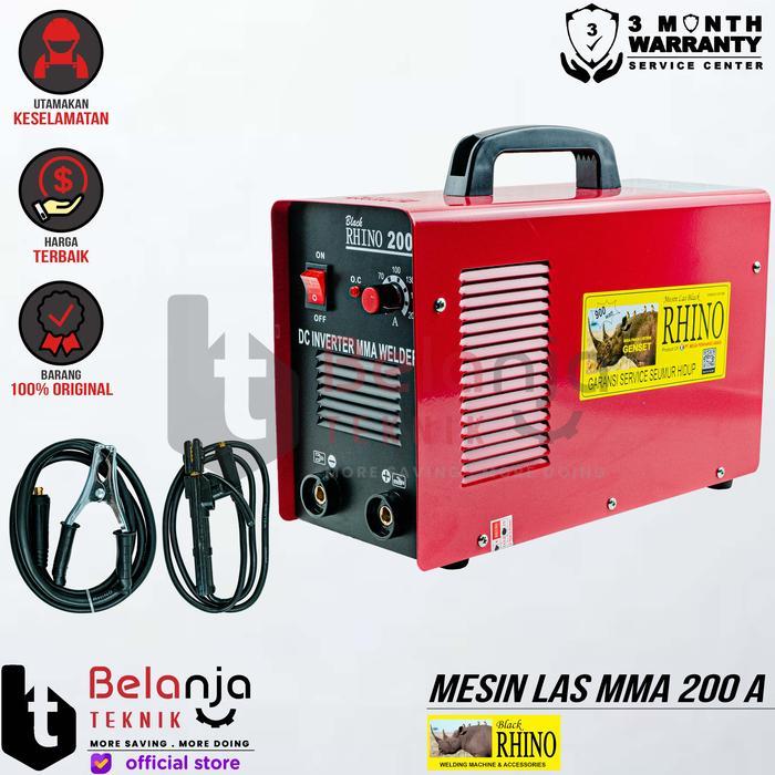 Black RHINO Mesin Travo Las MMA 200 A DC INVERTER Welder BEST SELLER