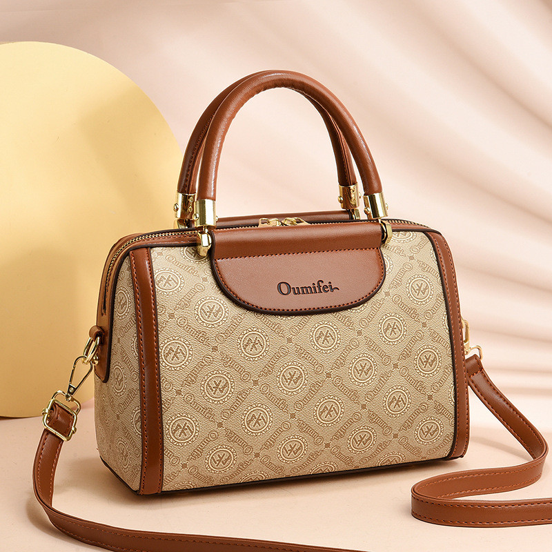 Fashion Boston Women's Bags Large Capacity Luxury Designer Handbag Embossed Craftsmanship Femal Shou