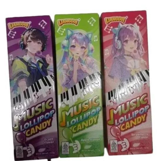 Lianggui Music Lollipop Candy Permen Rasa Apple / Grape / Strawberry