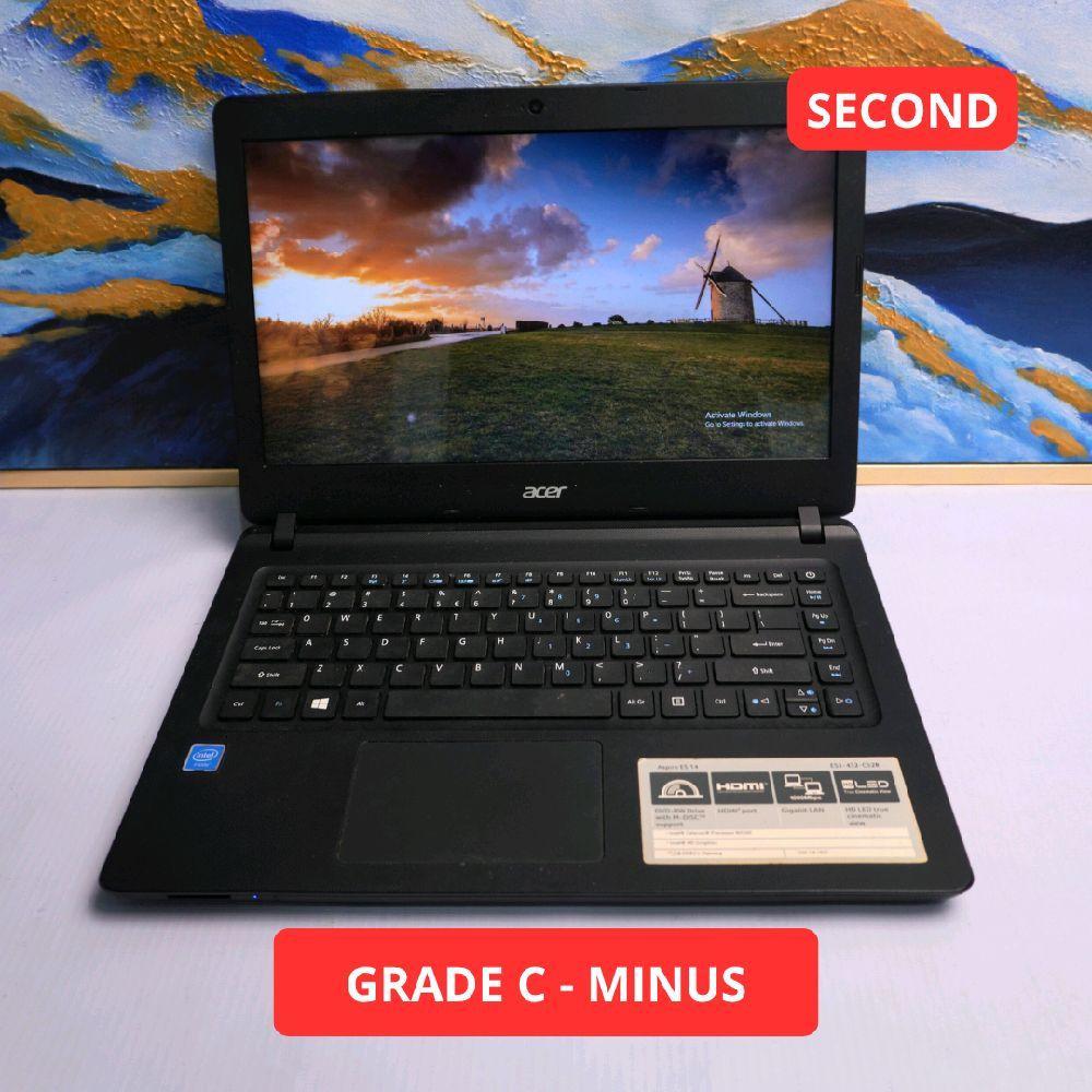ACER ASPIRE ES1-432 CELERON N3350 2 GB (14") GRADE C - MINUS LAPTOP SECOND ORIGINAL SINAR MUTIARA CE