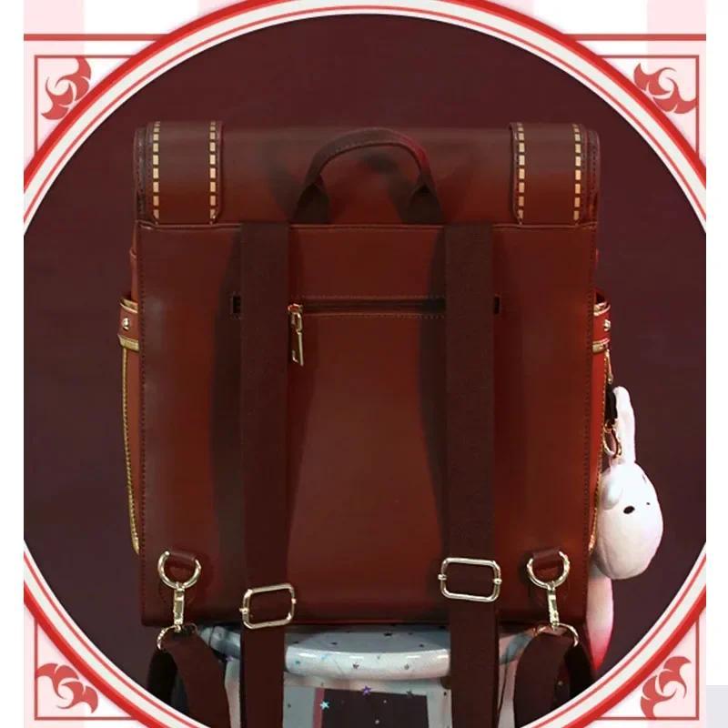 Anime Game Genshin Impact Klee Cosplay College Cute Backpack Student Vintage Leather School Bags Lar
