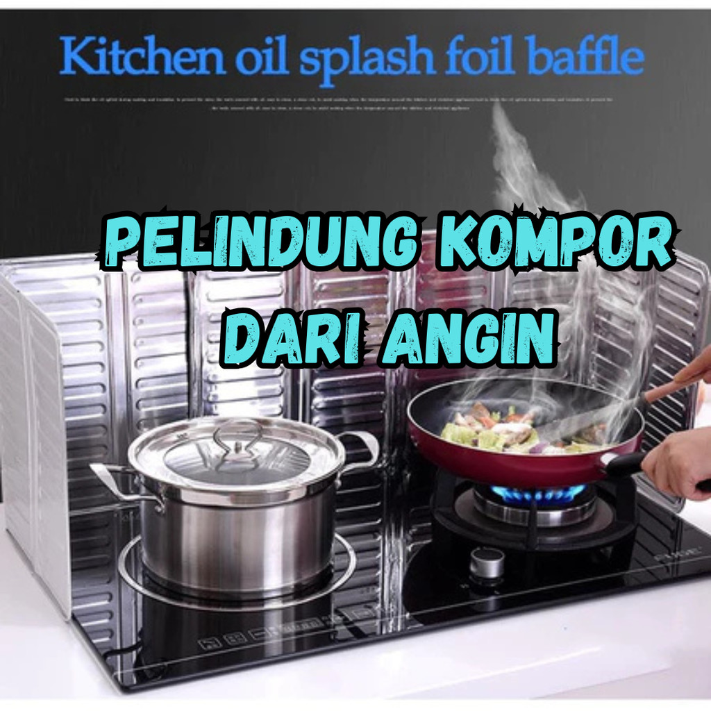 Pelindung Kompor Anti Minyak Penahan Angin Kompor Gas Penutup Kompor Gas Anti Angin