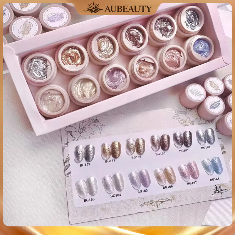 Aubeauty Cat Kuku Gel UV Glitter Tahan Lama / Seni Kuku Glitter & Seni Kuku Cat Kuku Gel UV DIY