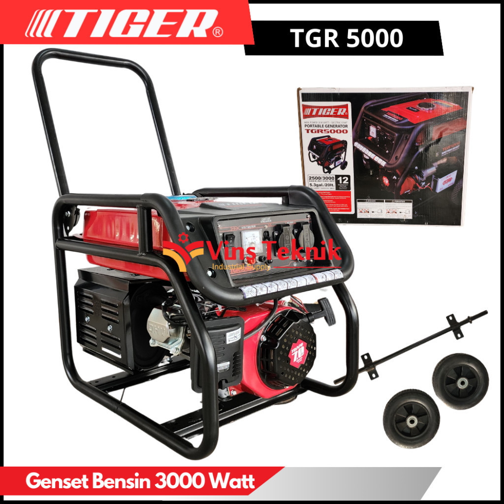 PROMO Mesin Genset Bensin 3000 Watt Generator Set TGR 5000 TIGER TGR5000
