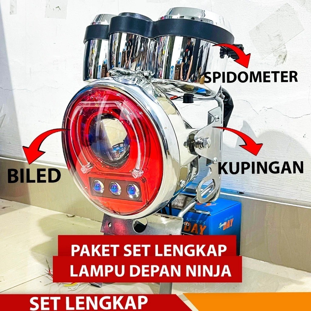 PAKET LAMPU BILED NINJA SATU SET SPIDOMETER SET KUPINGAN NINJA PAKET LAMPU DEPAN NINJA SS R