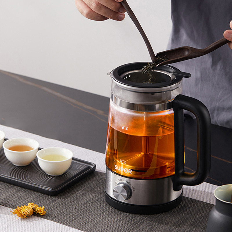 SUPOR Household Electric Kettle 1L Capacity Glass Teapot Spray Type Tea Cooking Stainless Steel Mini