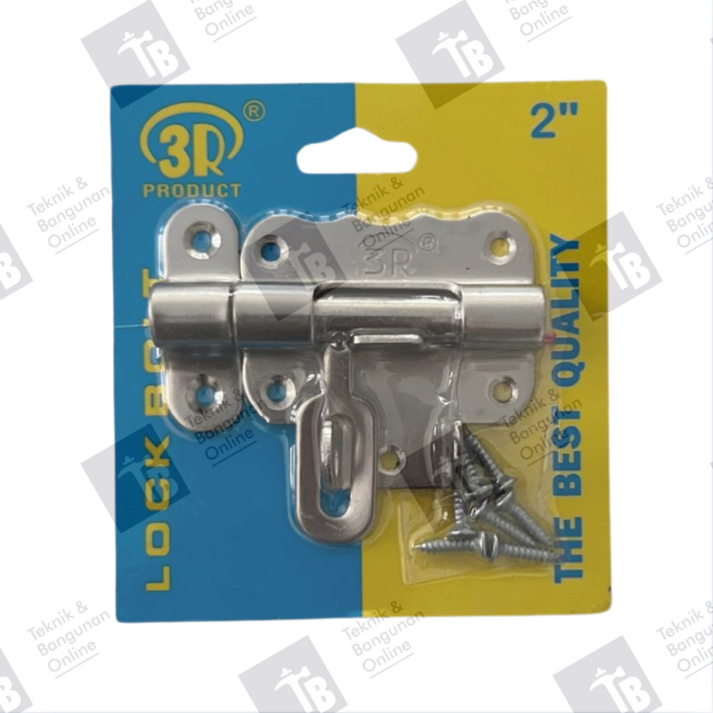 3R Grendel Overval 2 Inch 2" KUNING / Grendel Pintu Tebal 2inch