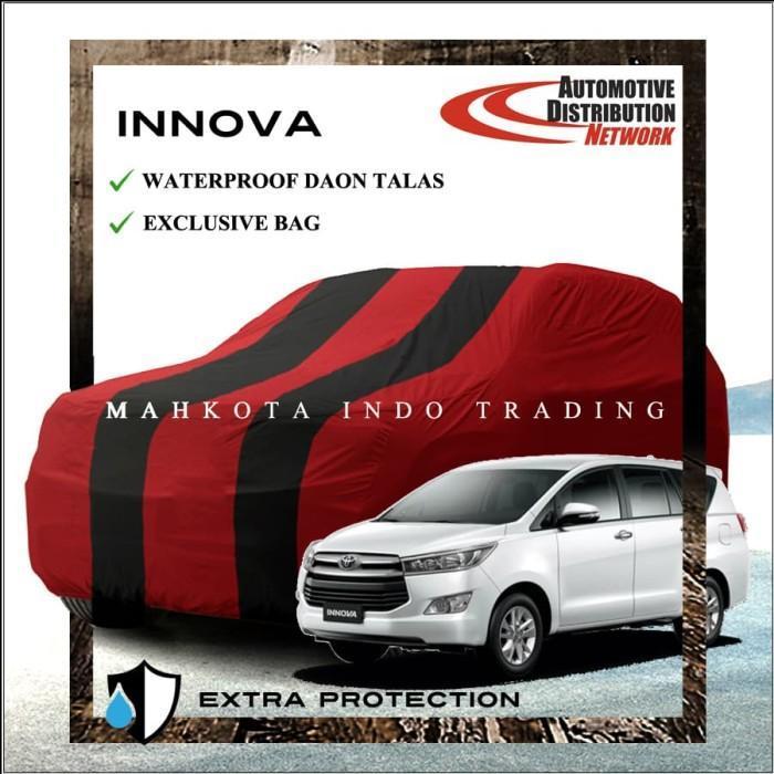 Custom Body Cover Warna / Sarung Mobil / Penutup Mobil Innova / inova - Merah List Hita