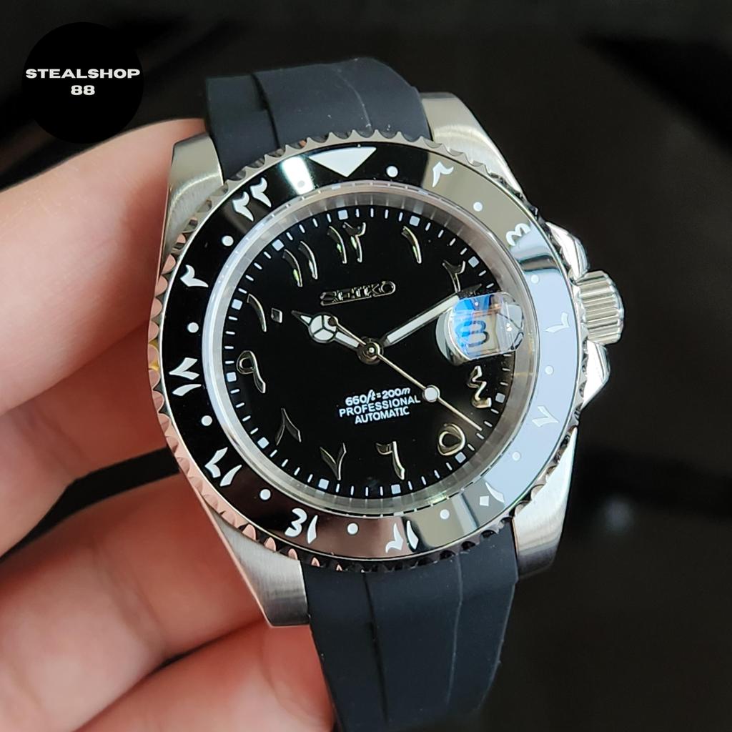 Seiko Submariner Black Arabic on Arabic NH35 Automatic NH35