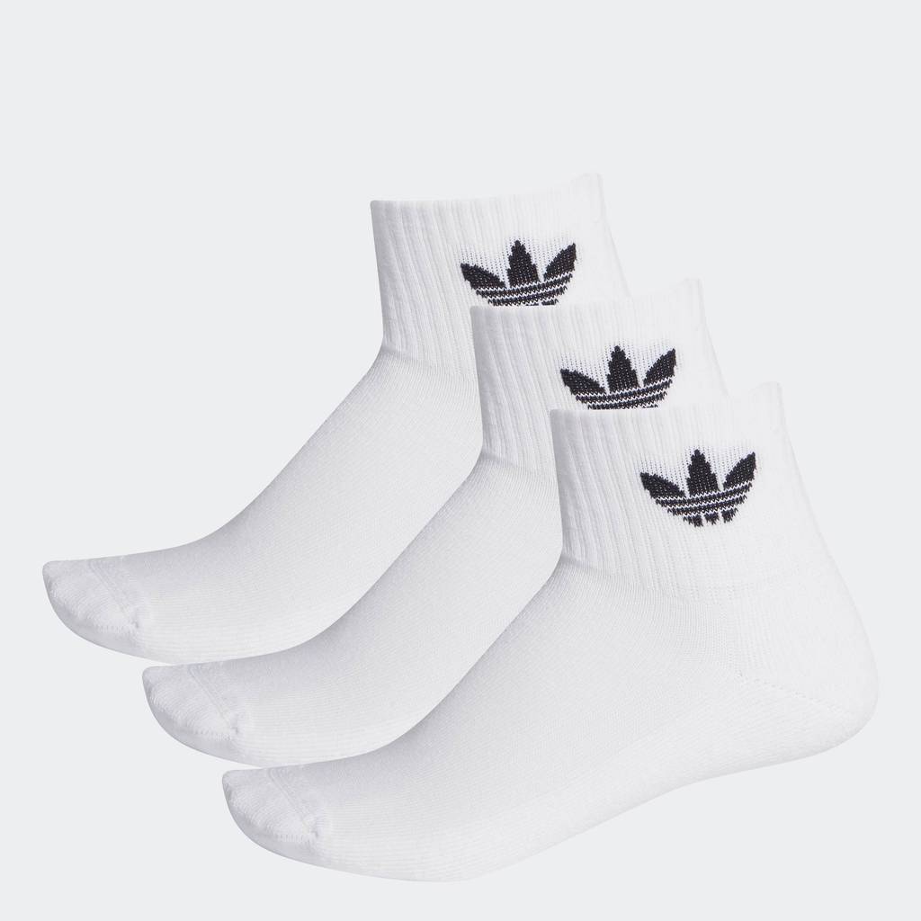 adidas Lifestyle Mid Crew Socks 3 Pairs Unisex White FT8529