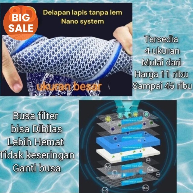 Busa filter aquarium / busa aquarium / media filter aquarium / busa filter nano 8d / kapas filter aq