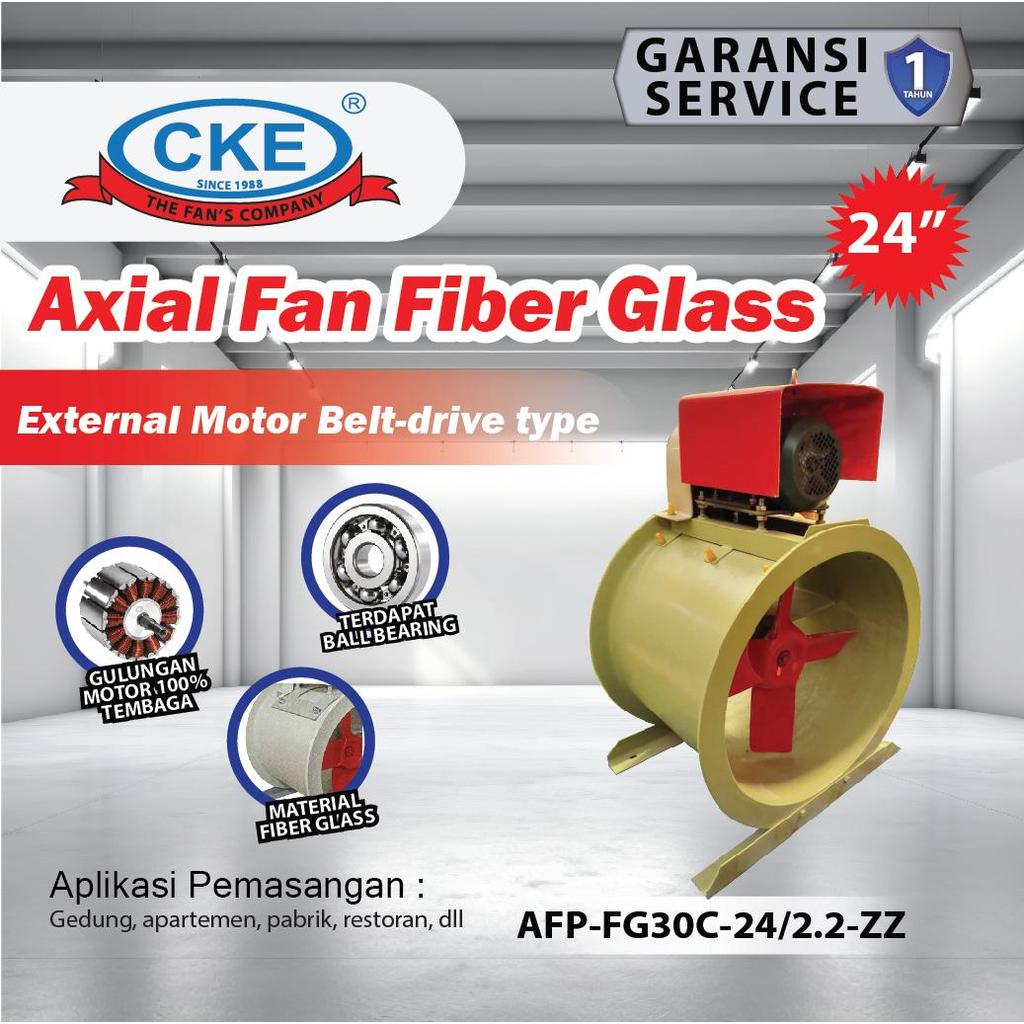 Axial Fan Fiberglass FRP 24 Inch Pulley Belt Drive Kipas Blower Plastik Anti Korosi 380V