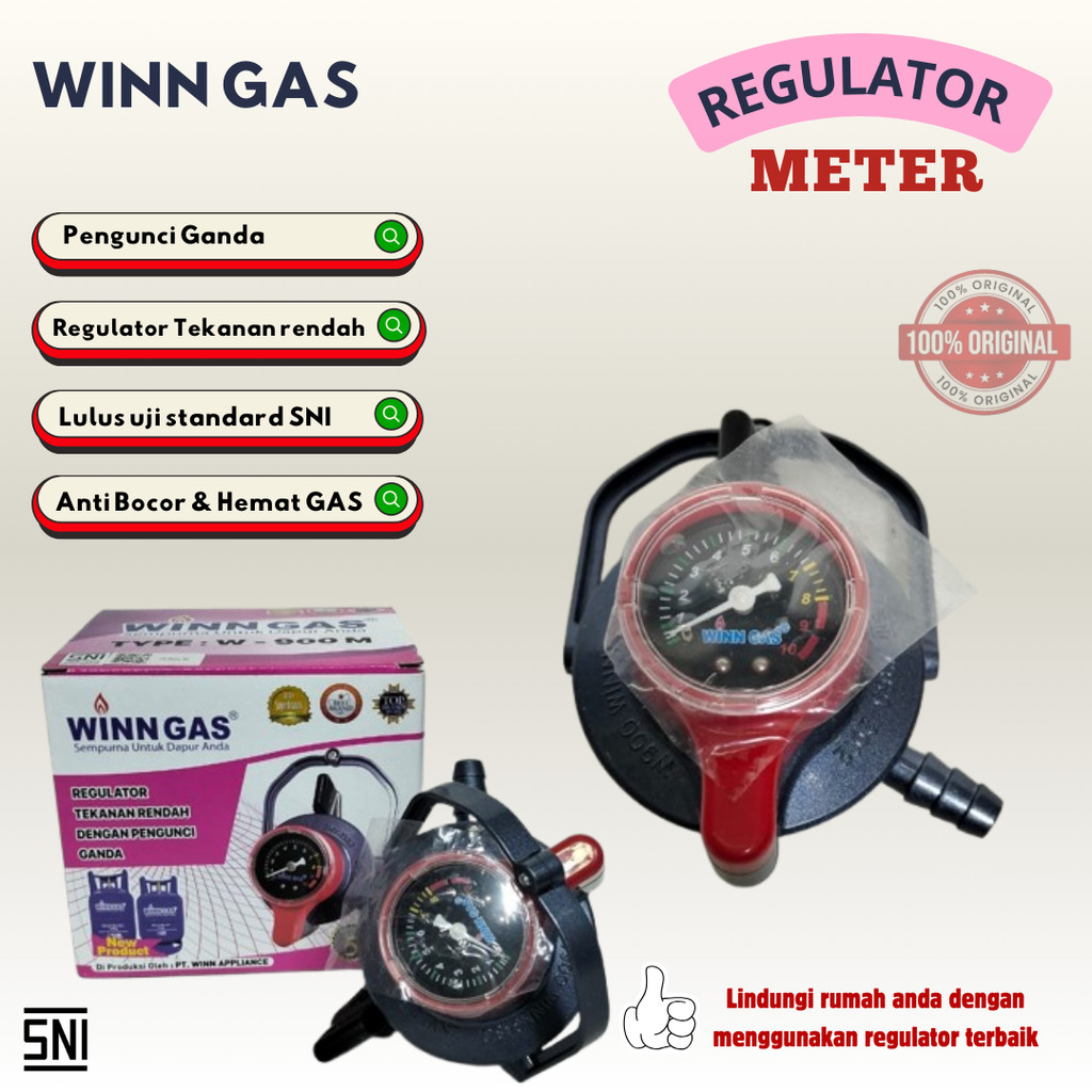 REGULATOR GAS LPG METER W-900 WINN GAS REGULATOR KOMPOR REGULATOR ANTI BOCOR
