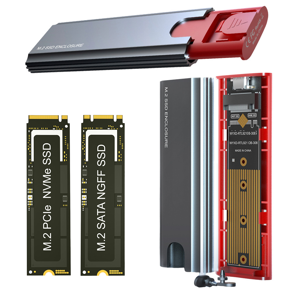 M2 NGFF NVME SSD Enclosure External Case 10Gbps External SSD Case SSD Hard sk Drive Case for 2230224