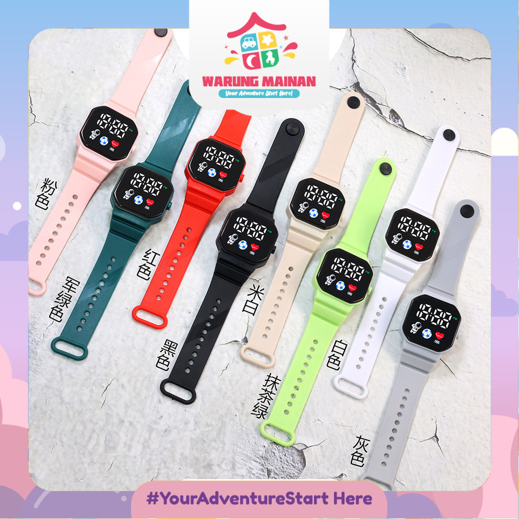 [WARUNGMAINAN] [JA08] Jam Tangan LED Digital Pria Wanita Rubber Electronic Fashion Couple Anak Remaj