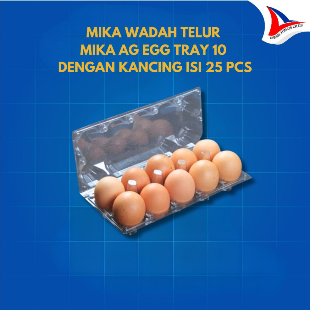 Mika Telur Wadah Telur Dengan kancing Mika AG Egg Tray 10 + Klik Isi 25 Pcs Promo Cod Murah