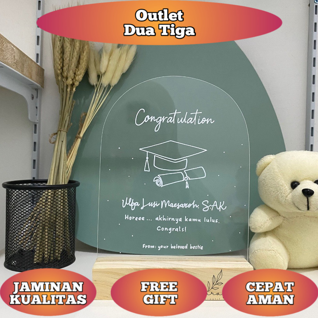 Custom Lampu Tidur Akrilik LED Plakat Wisuda Akrilik LED Hadiah Wisuda Kado Wisuda Karaya Kreatif