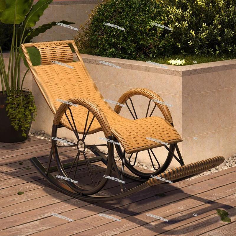 Enhance Your Leisure Time with Our Rocking Chair, Perfect for Relaxation, Naps, and Balcony Lounging