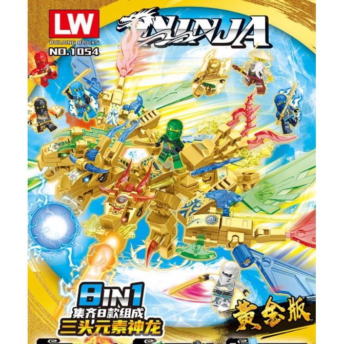 new galaxy toys mainan Ninjago dragon robot naga bersayap + orang lengkap bagus superhero bricks mar