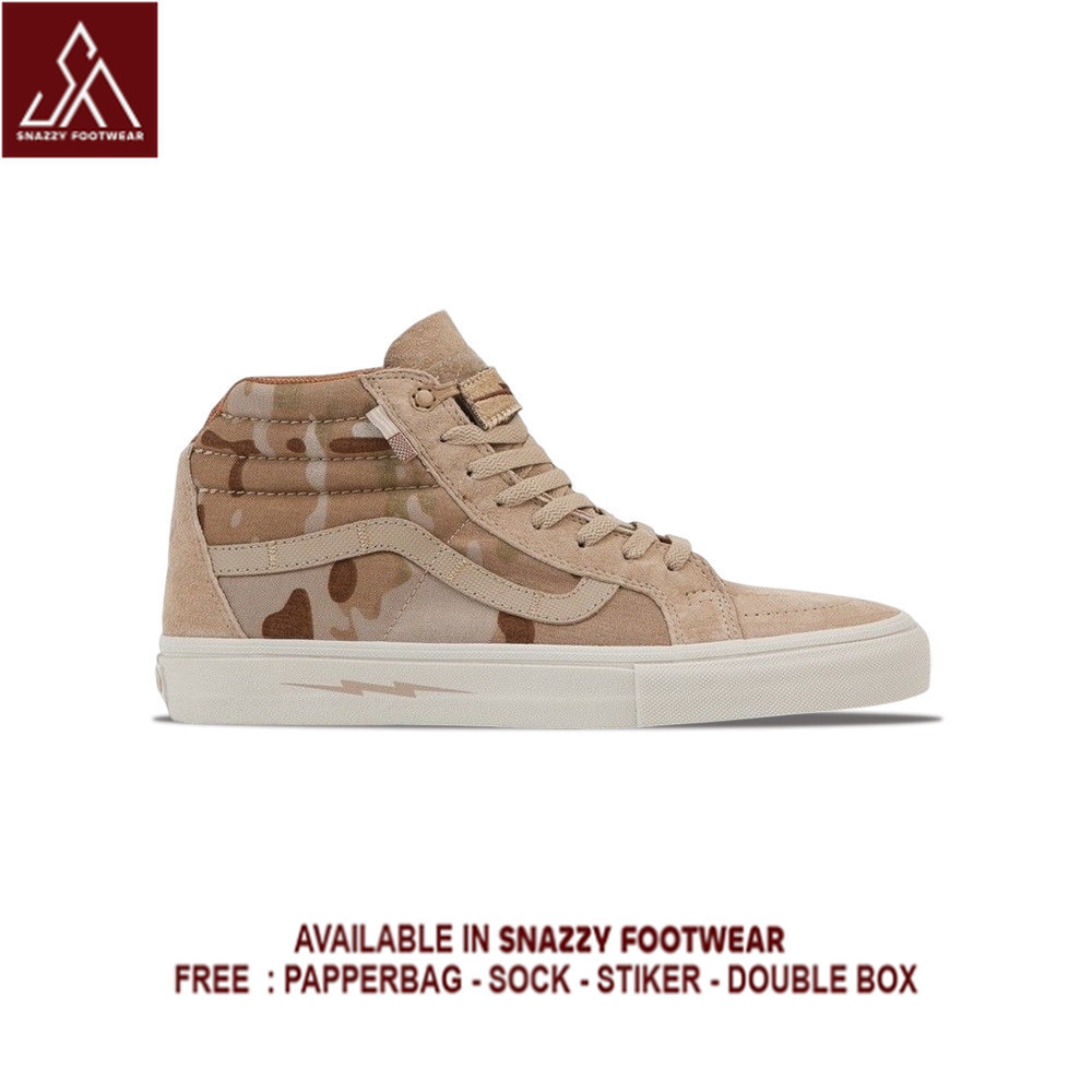Sepatu Sneakers Vans Sk8 Hi Notchback Defcon Multicam Jungle Brown 100% Original Unisex