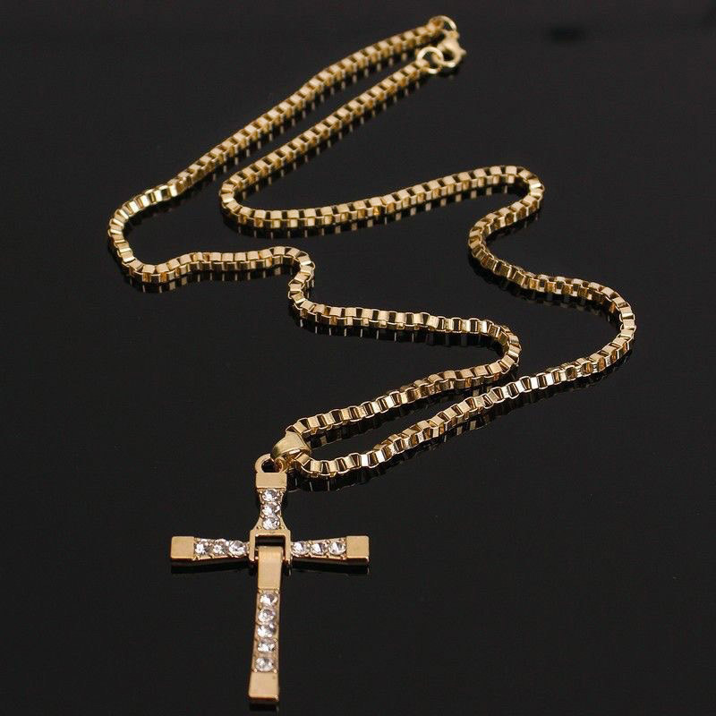 Dominic Toretto The Fast and The Furious Celebrity Vin Diesel Item Crystal Jesus Men Cross Pendant N