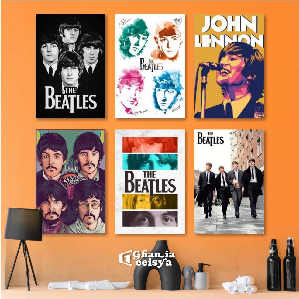 wall decor POSTER DINDING KAYU BAND THE BEATLES 30X20CM HIASAN DINDING KAYU / POSTER BAND / POSTER T