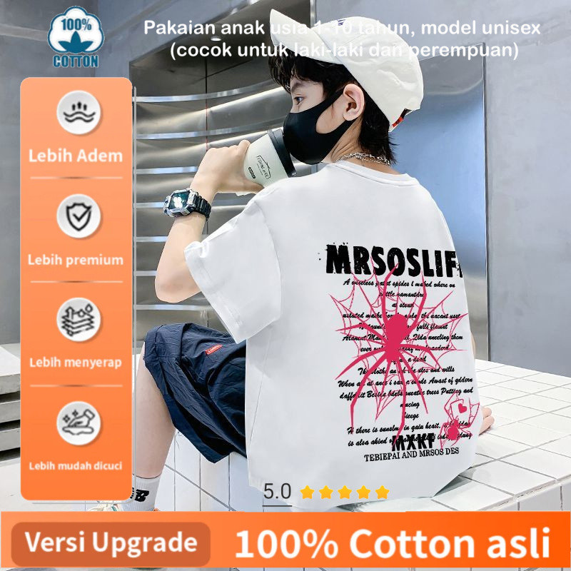 kualitas tinggi tongzhuang 1-10Tahun Anak laki-laki dan perempuan  Kaos Katun Motif Bunga Kain Katun