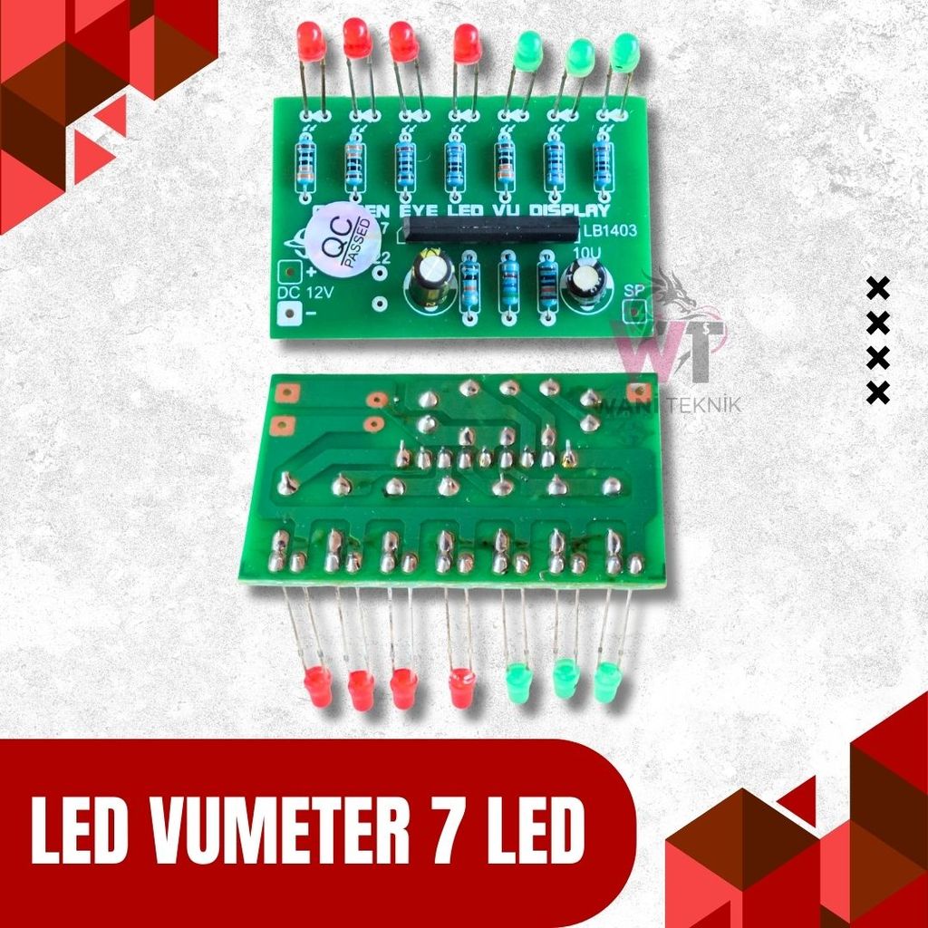 Kit LED VU Meter 7 Titik 12V DC Indikator Musik Power Amplifier