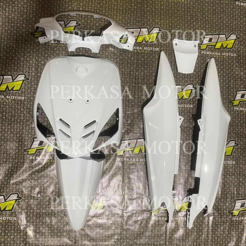 Full Set Body Mio Sporty Warna Putih – Body Set Mio Sporty Lengkap Putih Glossy