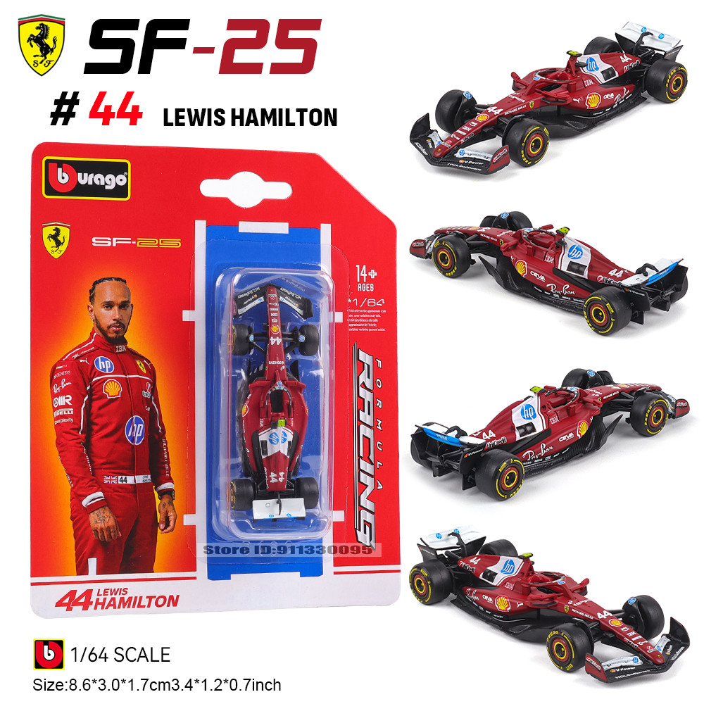 Bburago 1:64 Mercedes-AMG 2025 F1 W16 #63 George Russell #12 Kimi Antonelli car model series childre