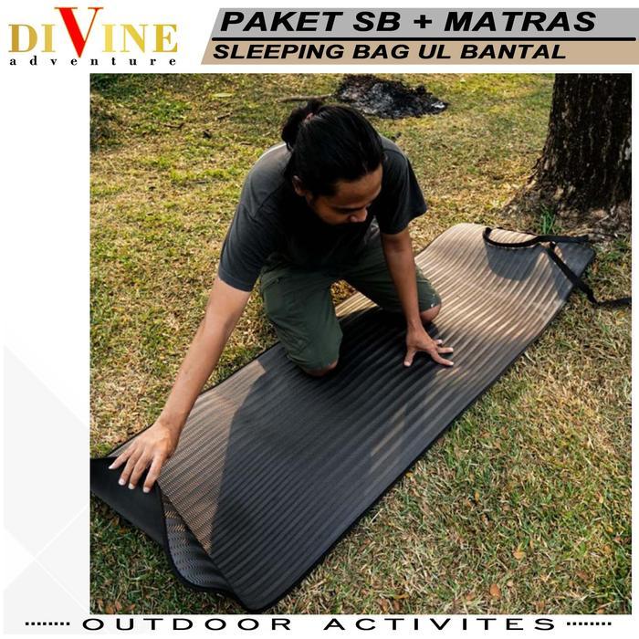 paketan sleeping bag UL bantal + matras spon karet 60x180 sb bantal loto matras tikar spon