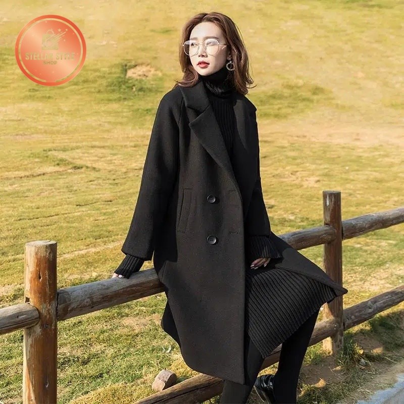 Stellarstyle- Jas Long Coat Wanita Panjang Hangat Korea Musim Dingin Salee