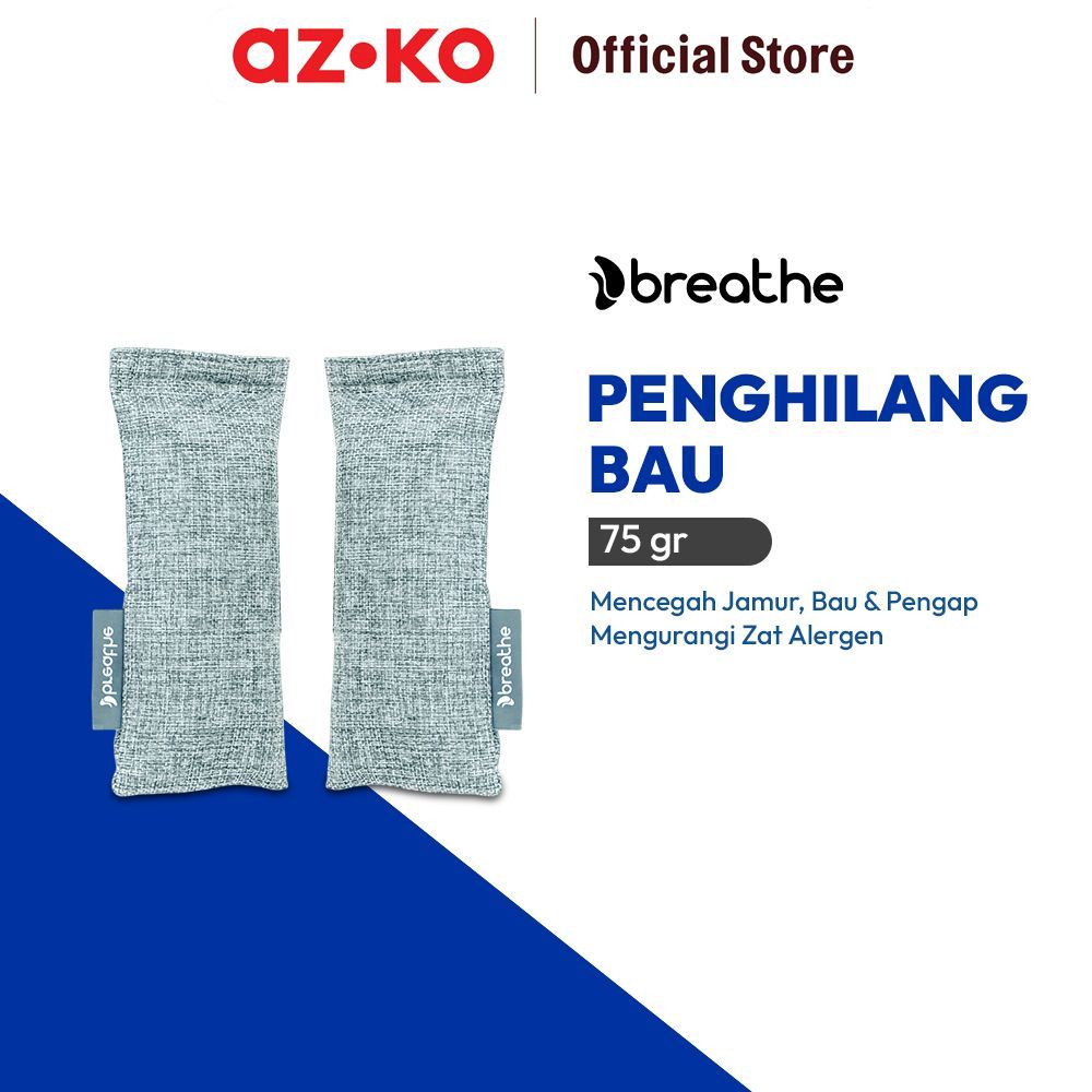 AZKO Breathe 75 gr Set 2 Pcs Penghilang Bau Air Care Bag All In One - Abu-Abu Penghilang Bau Serbagu
