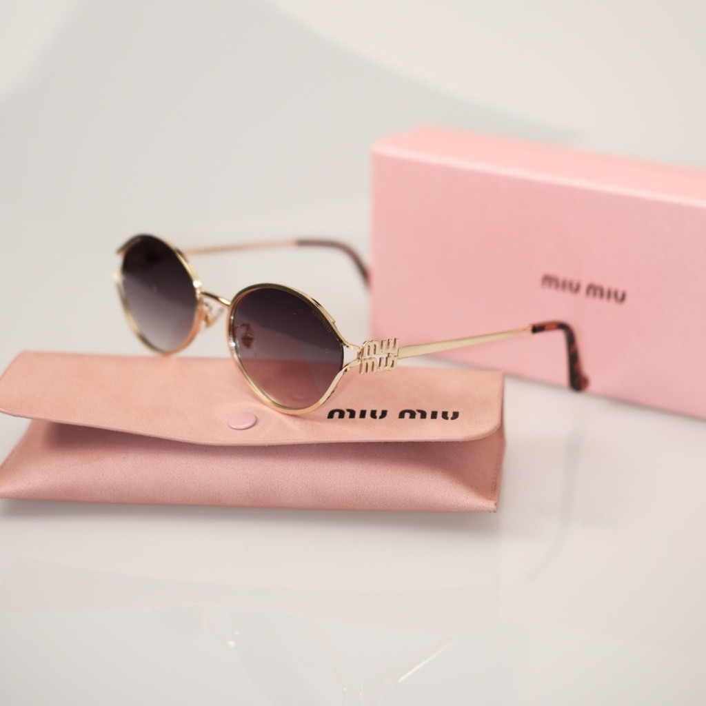 MIUMIU Round Metal Frame Sunglasses/Fashionable All-Match Sunglasses/Unisex TY