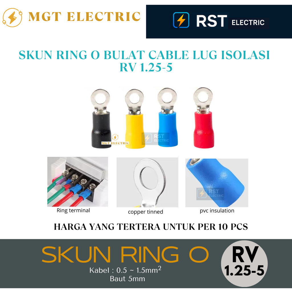 Skun Ring 1,25 - 5 / Sekun O Bulat 1.25-5 / Skun Insulasi  RV 1.25-5