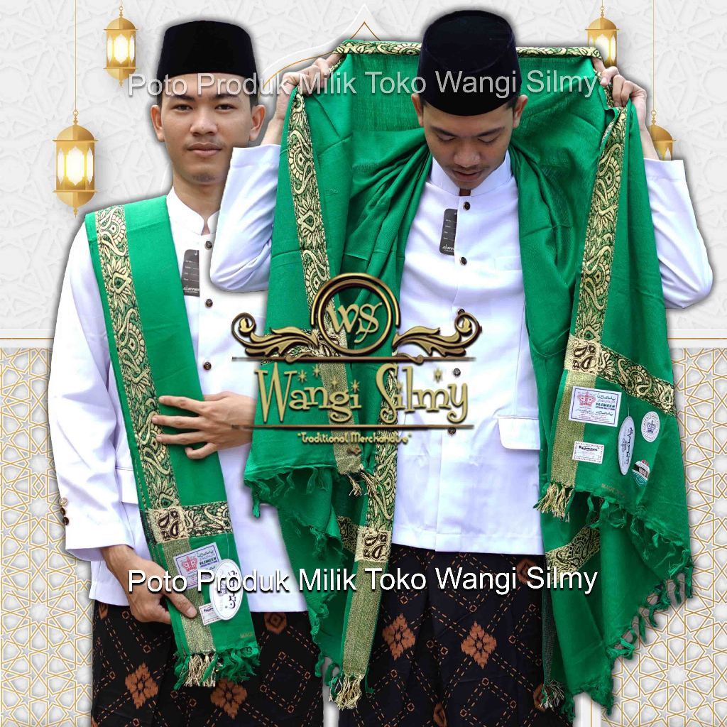 Best Seller_ Sorban Kashmiri Asli India Hitam Garis Emas - Sorban Hitam - Sorban Kashmiri Hitam - So
