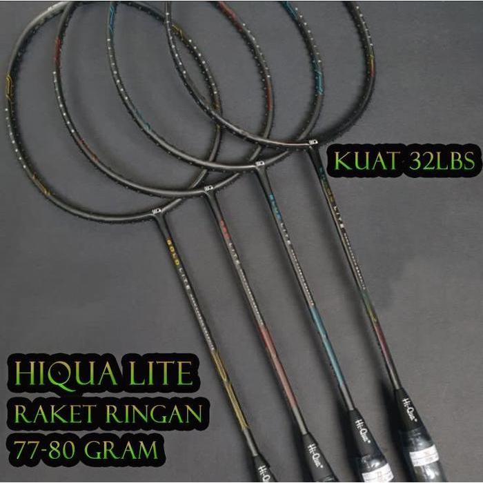 Raket Badminton HIQUA HI-QUA LITE GOLD/CHAMO/BLUE/RED LITE RINGAN 5U - Blue Lite, Raket+Grip