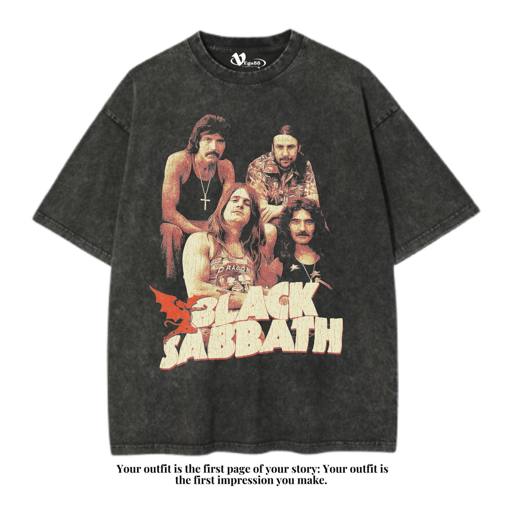 VEGA88 *black sabbath volume 2* Kaos oversize | t-shirt oversized | kaos washed | washing | vintage 