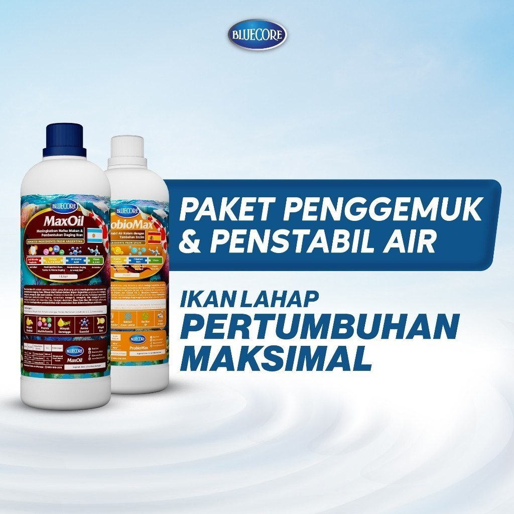 MOSES - Bluecore Paket Vitamin Ikan & Bakteri Starter untuk Pembesaran dan Cegah Susut  Cocok untuk 