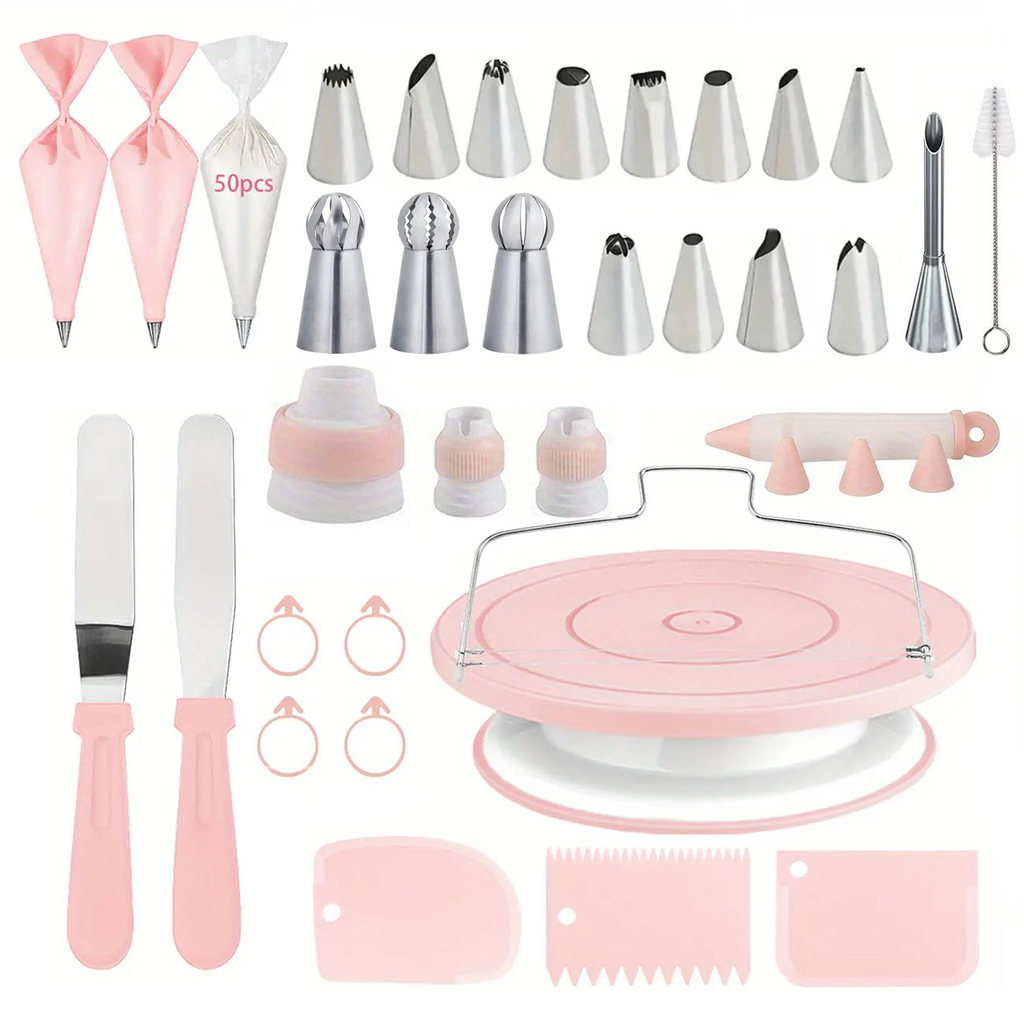 84PCS Cake Decorating Kit with Turntable&Accessories - Complete Baking Tools for Beginners, DIY Butt