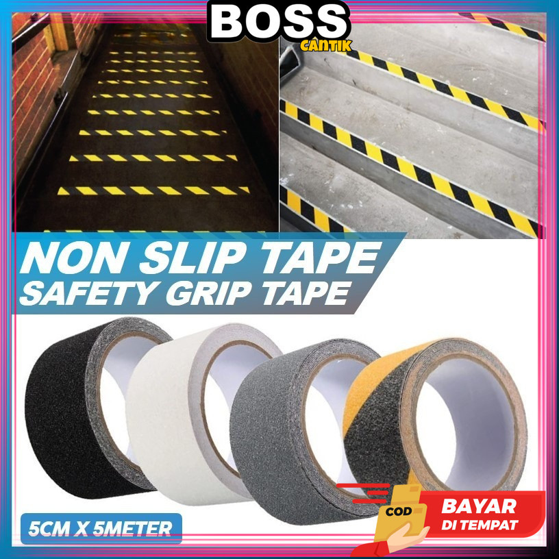 Lakban Anti Slip Tangga Stiker Lantai Antislip Tape Safety Grip Anti Selip Stiker Solatip Silica Lan