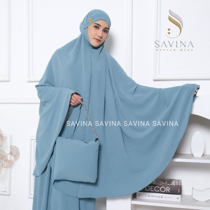 COD Mukena Dewasa Crincle Airplow Khadijah Premium Polos Menutup Dagu Mukenah telekung Malaysia