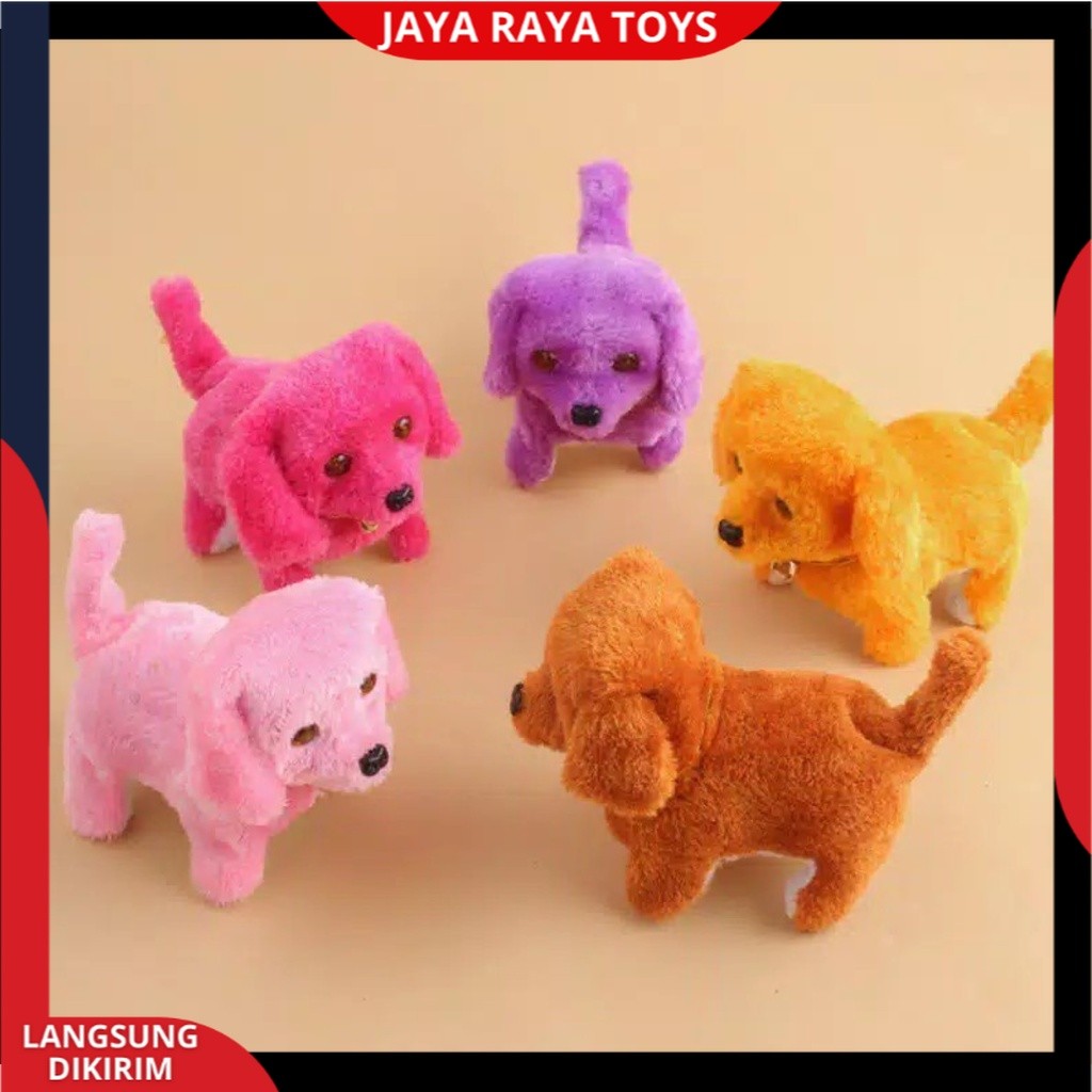 Mainan Boneka Anjing Bisa Gerak Dan Bunyi Tenaga Baterai / Mainan Boneka Anjing Elektrik Bisa Berger