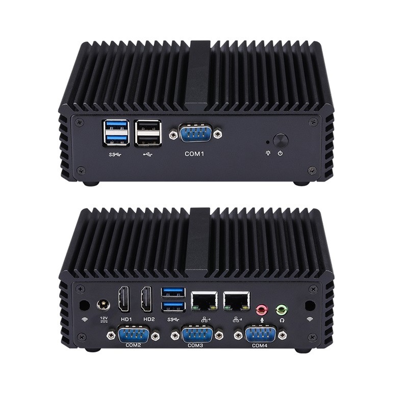Qotom Mini PC Q30400P Series Celeron Core i3 i5 Processor Dual LAN 4 COM Ports Fanless Mini Industri