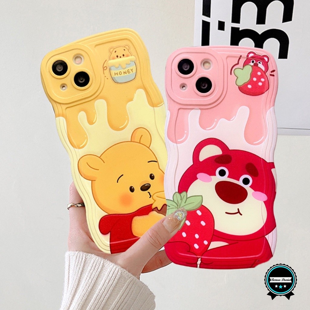 XS800 SOFTCASE WAVY WAVE SILIKON SOFT CASE CASING MODEL GELOMBANG CLEAR POOH & LOTSO FOR OPPO A58 A7