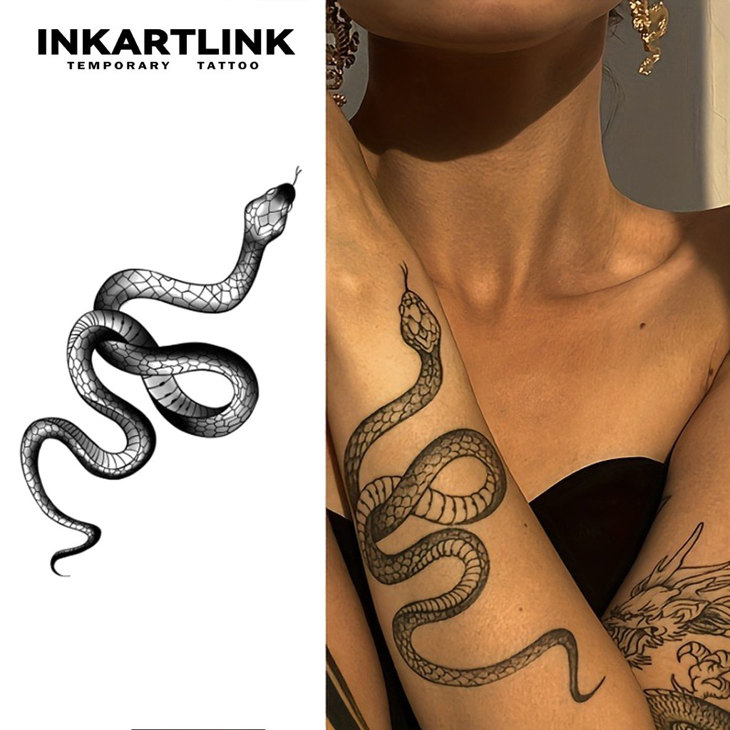 Snake temporary tattoo sticker, waterproof magic tattoo, lasts to 15 days fake tattoo, semi permanen