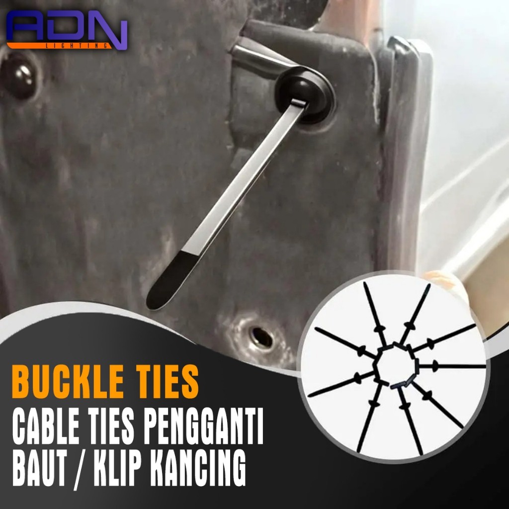 LARIS ADN BUCKLE TIES TALI PENGIKAT BODY MOBIL MOTOR PENGGANTI BAUT KLIP KANCING KUAT UNIVERSAL